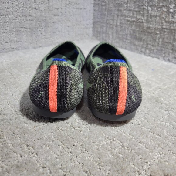 Rothys The Point Women's Size 9 Green Olive Camo Pointed Toe Slip on Flat Shoes - Picture 4 of 11